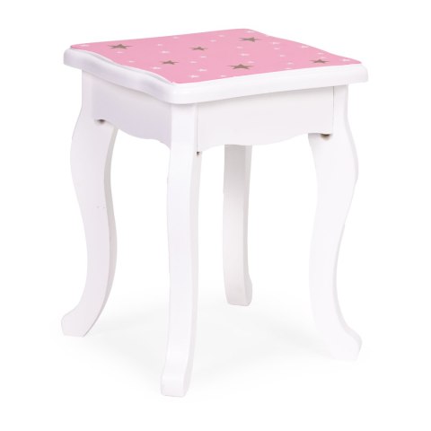 DUŻA TOALETKA ZABAWKOWA DLA DZIEWCZYNKI POTRÓJNE LUSTRO TABORET SZUFLADA ECOTOYS