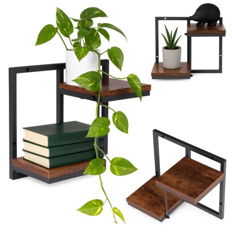 KWIETNIK ŚCIENNY PÓŁKA WISZĄCA NA KWIATY OZDOBY 2 POZIOMY LOFT MODERNHOME