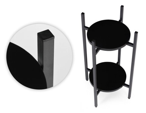 KWIETNIK STOJĄCY STOJAK NA KWIATY OZDOBY 2 POZIOMY CZARNY MODERNHOME