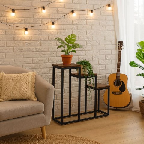 KWIETNIK STOJĄCY STOJAK NA KWIATY OZDOBY 3 PÓŁKI LOFT MODERNHOME