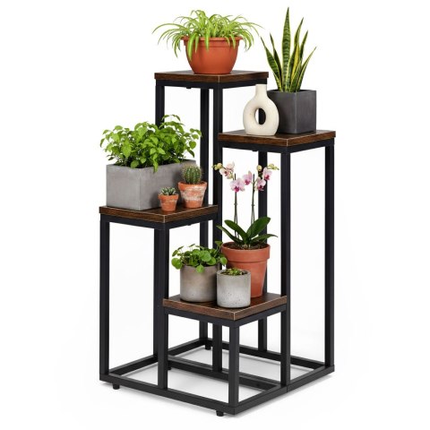 KWIETNIK STOJĄCY STOJAK NA KWIATY OZDOBY 4 PÓŁKI LOFT MODERNHOME