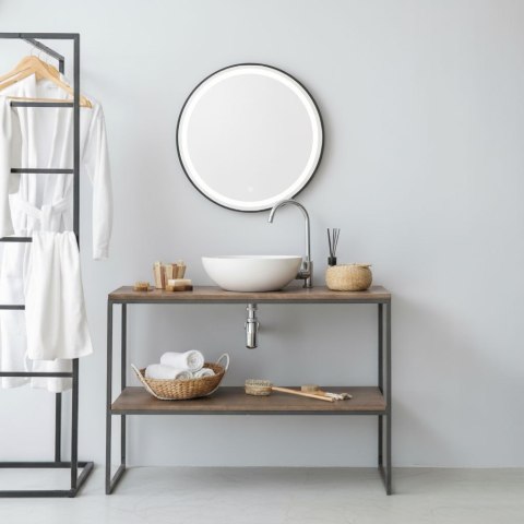 LUSTRO ŁAZIENKOWE LED OKRĄGŁE ŚCIENNE 60 CM 3 BARWY ANTI-FOG WŁĄCZNIK DOTYKOWY MODERNHOME