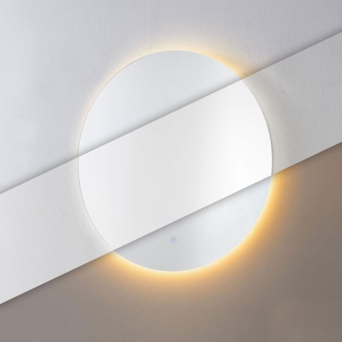 LUSTRO ŁAZIENKOWE LED OKRĄGŁE ŚCIENNE 80 CM 3 BARWY WŁĄCZNIK DOTYKOWY MODERNHOME