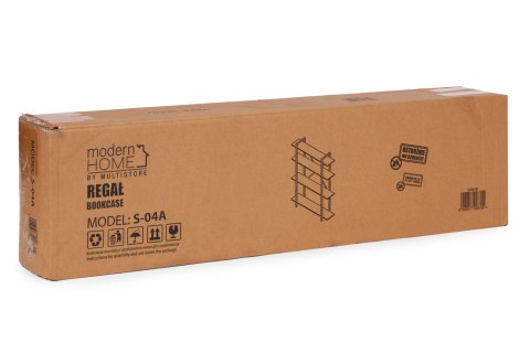 REGAŁ LOFTOWY INDUSTRIALNY DO SALONU BIURA 4 PÓŁKI METALOWA RAMA MODERNHOME