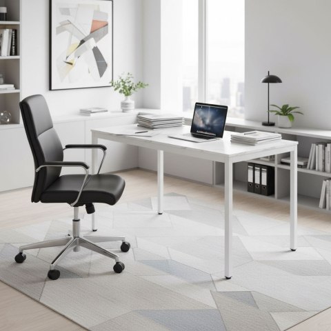 STÓŁ DO KUCHNI JADALNI DLA 4-5 OSÓB BIURKO KOMPUTEROWE 120X60 CM BIAŁY MARMUR MODERNHOME