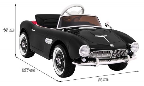 Autko BMW 507 Retro elektryczne dla dzieci Czarny Roadster