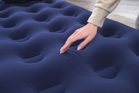 Dmuchany Materac do spania Queen 2-osobowy flokowany BESTWAY 203x152x22cm + Pompka + 2 Poduszki