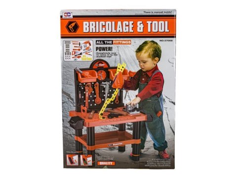 Zestaw Majsterkowicza, Warsztat stolarski - stolik, klucze, piła