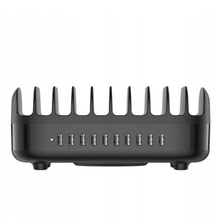 Inteligentna stacja ładowania DUK-10P-V1 do telefonów tabletów 10x USB-A - czarna