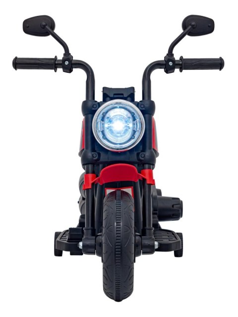 Motorek Chopper FASTER na akumulator dla dzieci Czerwony + Radio FM + Panel audio + LED