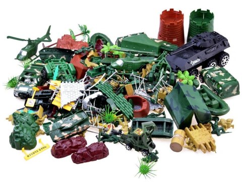 Żołnierzyki Duży zestaw militarny: WOJSKO - figurki czołg broń wozy ZA2672