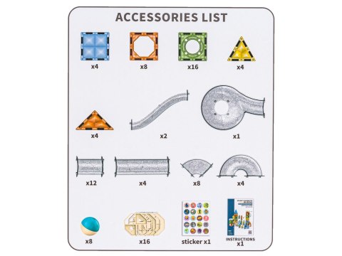 Klocki Magnetyczne Konstrukcyjne TOR KULKOWY 91 El. Kulodrom