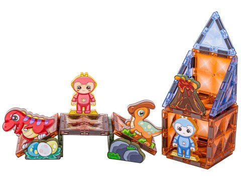 Konstrukcyjne Klocki Magnetyczne PARK DINOZAURÓW 116 El.