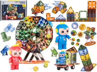 Konstrukcyjne Klocki Magnetyczne Świecące Elementy, Diabelski Młyn 87 El.