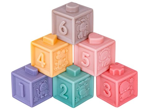 Zabawki Sensoryczne Miękkie klocki 6w1, Gryzak, Sensoryczna Wieża Karty Dla Dzieci