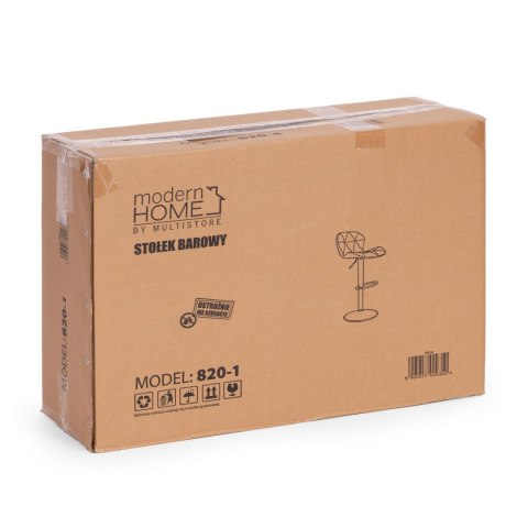 Hoker stołek barowy obrotowy regulacja wysokości podnóżek czarny ModernHome