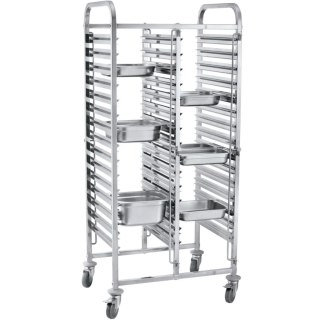 Wózek do transportu pojemników podwójny 30 x GN 1/1 - Hendi 810576