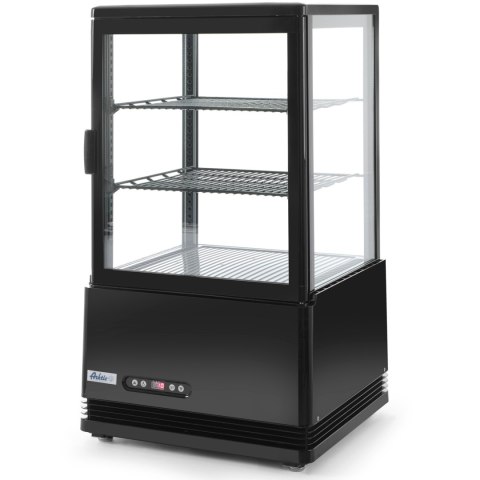 Witryna chłodnicza przeszklona nastawna 58L 2 półki czarna ARKTIC Hendi 233627