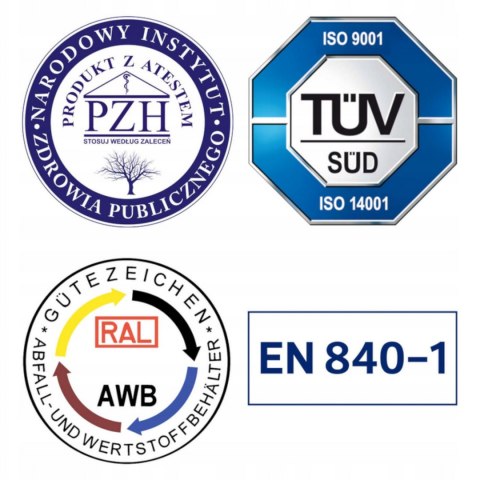 Pojemnik kubeł kosz na odpady i śmieci Europlast Austria - brązowy 120L BIO + RUSZT