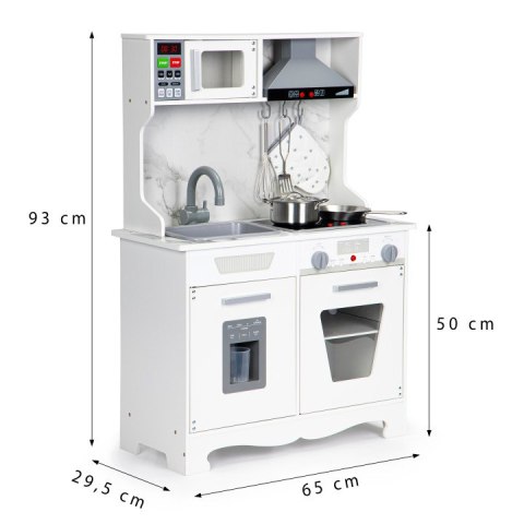 DREWNIANA KUCHNIA DLA DZIECI DŹWIĘKI LED + AKCESORIA ECOTOYS