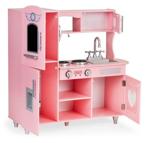 DUŻA DREWNIANA KUCHNIA DLA DZIECI EFEKTY DŹWIĘKOWE RÓŻOWA ECOTOYS