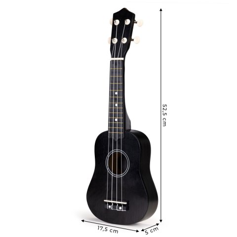 GITARA UKULELE DLA DZIECI DREWNIANA 4 STRUNY NYLONOWE ECOTOYS