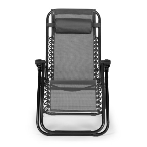 LEŻAK FOTEL OGRODOWY PLAŻOWY REGULOWANE OPARCIE ZERO GRAVITY MULTIGARDEN - SZARY