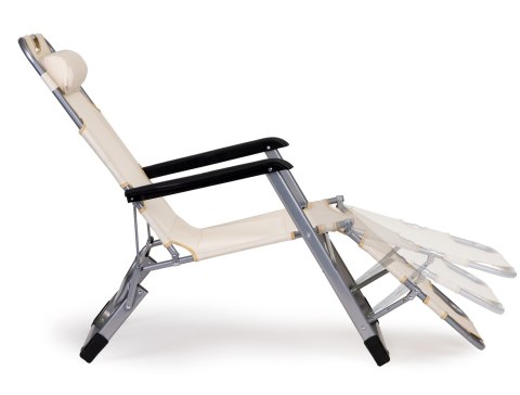 LEŻAK FOTEL OGRODOWY PLAŻOWY SKŁADANY 2W1 LEŻANKA BEŻOWY MULTIGARDEN