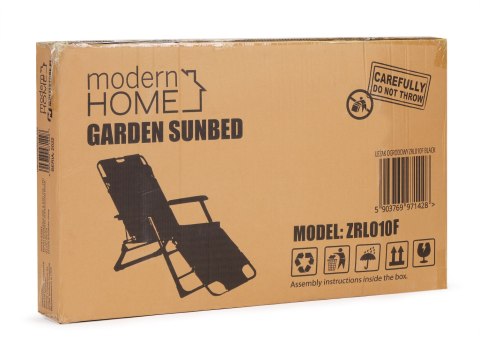 LEŻAK FOTEL OGRODOWY PLAŻOWY SKŁADANY 2W1 LEŻANKA SZARY MULTIGARDEN