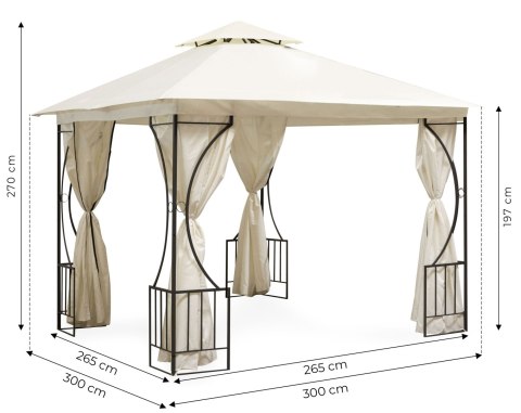 NAMIOT PAWILON OGRODOWY ALTANA 3X3M +4 PEŁNE ŚCIANY MULTIGARDEN