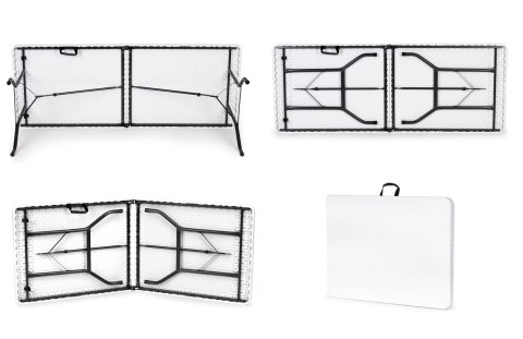 STÓŁ CATERINGOWY 180 CM SKŁADANY W WALIZKĘ BIAŁY MODERNHOME