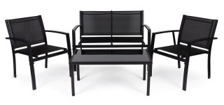 ZESTAW MEBLI OGRODOWYCH STÓŁ ŁAWKA FOTELE METAL MULTIGARDEN