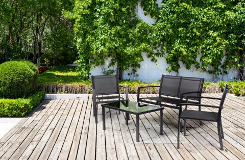 ZESTAW MEBLI OGRODOWYCH STÓŁ ŁAWKA FOTELE METAL MULTIGARDEN
