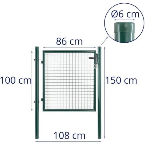 Brama furtka wejściowa ogrodowa ze stali 107.5 x 150 cm