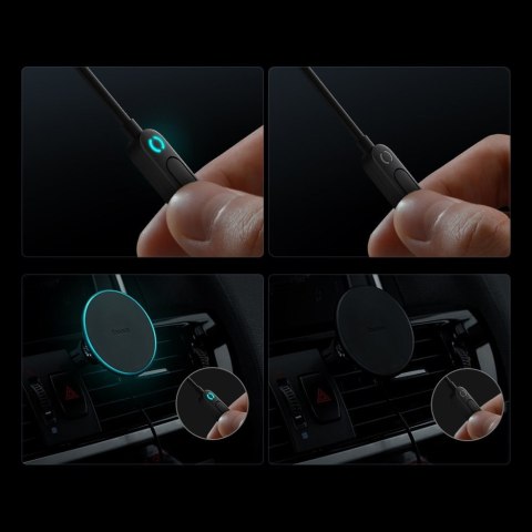 Ładowarka indukcyjna do samochodu na kratkę MagSafe 15W USB 25W czarna