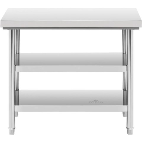 Stół blat roboczy centralny stalowy 2 półki 100 x 60 cm do 600 kg