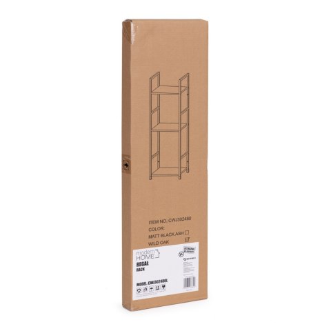 REGAŁ DREWNIANY NOWOCZESNY METALOWA RAMA LOFT 3 PÓŁKI MODERNHOME