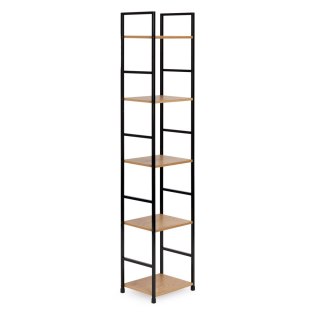 REGAŁ DREWNIANY NOWOCZESNY METALOWA RAMA LOFT 5 PÓŁEK MODERNHOME