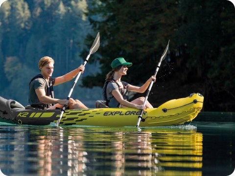 WIOSŁO DO PONTONU ALUMINIOWE DO KAJAKU DWUPIÓROWE 218 CM INTEX 69629