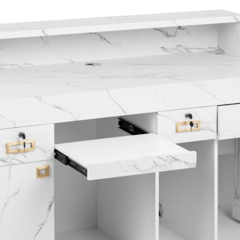 Recepcja lada recepcyjna do salonu biura hotelu z oświetleniem LED - marmur