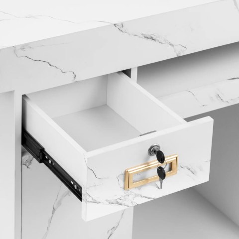 Recepcja lada recepcyjna do salonu biura hotelu z oświetleniem LED - marmur