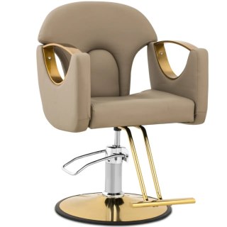 Fotel fryzjerski barberski z podnóżkiem BARTON - beżowy