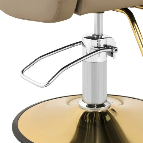 Fotel fryzjerski barberski z podnóżkiem BARTON - beżowy