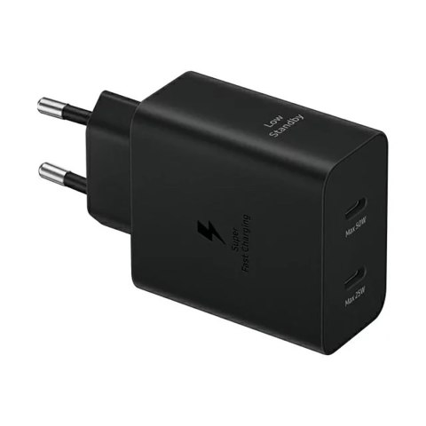 Ładowarka sieciowa Samsung Power Adapter Duo 2x USB-C 50W - czarna