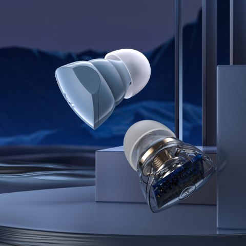 Słuchawki bezprzewodowe TWS Bluetooth 5.3 LightAura VocalSound - niebieskie