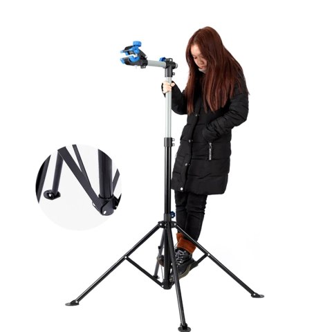 Wielofunkcyjny stojak serwisowy uchwyt do rowerów podłogowy - czarny