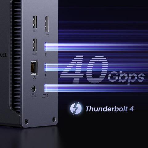 13w1 Stacja dokująca Thunderbolt 4 / USB-A / DP / RJ45 / czytnik SD TF / USB-C / mini jack