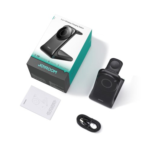 3w1 Ładowarka bezprzewodowa stacja ładująca z MagSafe - czarna