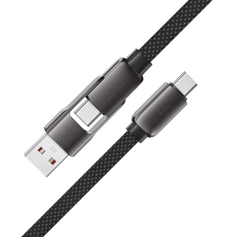 Kabel przewód USB-C - USB-A / USB-C 480Mb/s 3A 1.2m - czarny