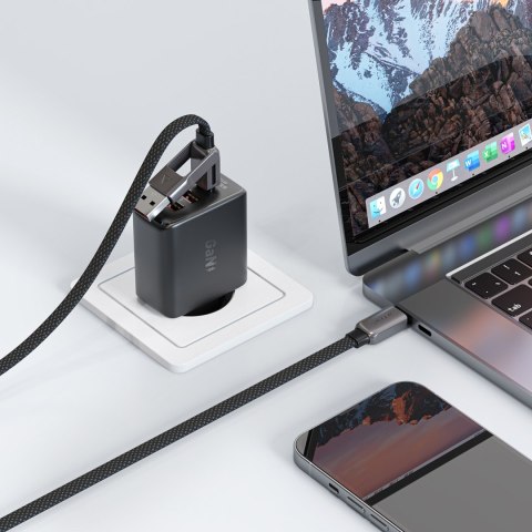 Kabel przewód USB-C - USB-A / USB-C 480Mb/s 3A 1.2m - czarny